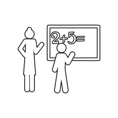 math lesson icon. Element of back to school for mobile concept and web apps icon. Outline, thin line icon for website design and development, app development