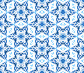 Fototapeta premium Abstract seamless mosaic with kaleidoscopes. Psychedelic seamless patterns.
