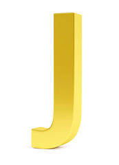 Golden letter J. Collection. 3d image