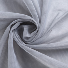 gray thin fabric for curtains, tulle or organza, pleats