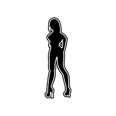 silhouette girl dancer, hand scketch exotic dance icon. Element of Woman for mobile concept and web apps icon. Glyph, flat icon for website design and development, app