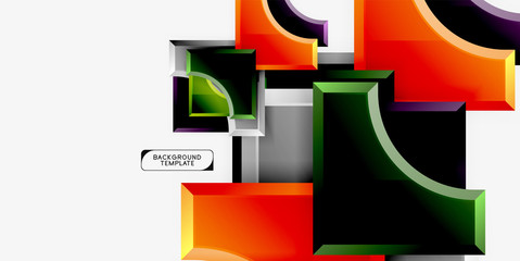 Geometrical 3d shapes background