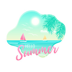 Fototapeta na wymiar Hello summer sea poster