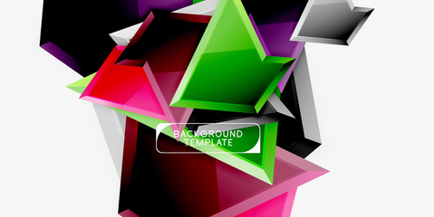 Triangular low poly background design, multicolored triangles. Vector