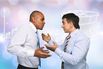 Two businessmen Arguing, business Conflict concept,.