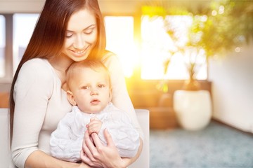 Happy mother with  sweet baby boy