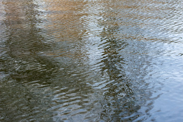 Water running down a street after rain