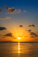 Fototapeta premium Sunset at the lake on the golden hour.