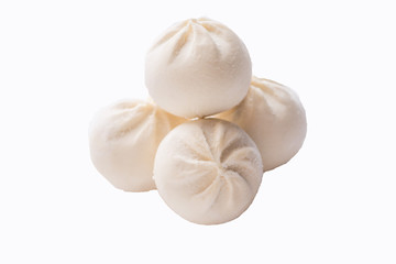 Fototapeta na wymiar four frozen dumplings on a white background. Isolated Dumplings