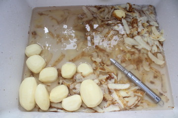 potatoes and potatoe peel