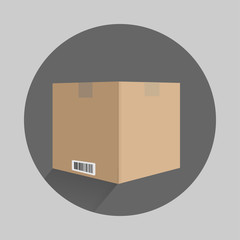 carton box in flat design with signs