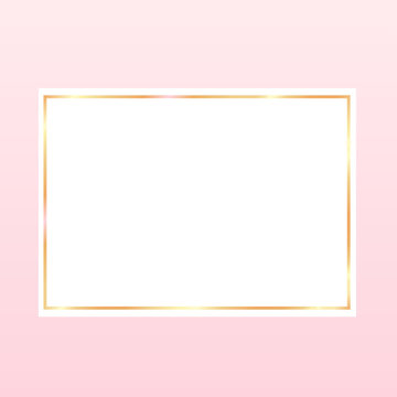pink backgroundwith a golden frame on white paper