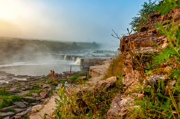 Tosno waterfall, the largest waterfall in Europe — about 30 meters wide and more than 2 meters...