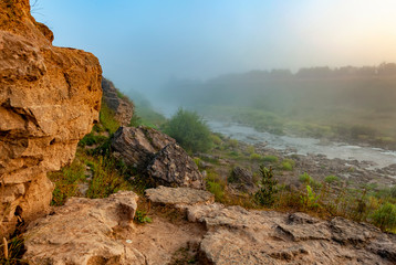 Tosno waterfall, the largest waterfall in Europe — about 30 meters wide and more than 2 meters...