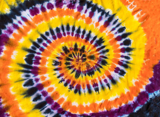 Bright Colorful Abstract Psychedelic Tie Dye Swirl Design Pattern.