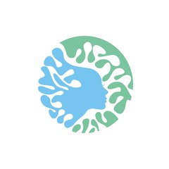 The girl's face in a beautiful pattern