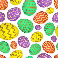 Seamless pattern with colorful Easter eggs