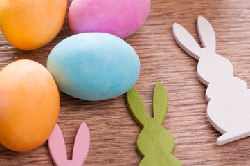 Easter - eggs on table - stockphoto
