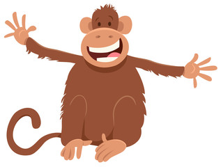 happy monkey animal cartoon character