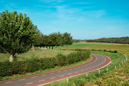 hiking path during the Mergelland Route in Limburg, The Netherlands