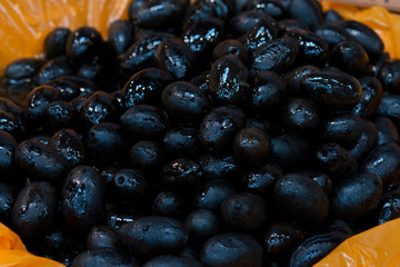 large ripe olives in a tank for sale