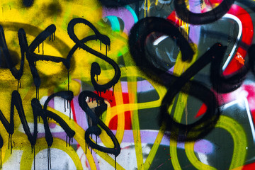 Fragment of a wall with graffiti. Abstract background