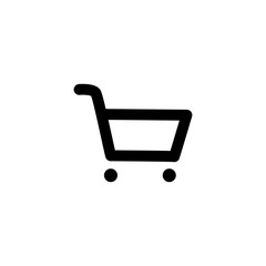 icon of market cart black empty background