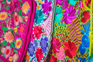 Colorful markets of San Cristobal de las Casas magical town in Chiapas, Mexico