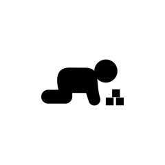 baby plays glyph icon. Element of Development illustration icon. Signs and symbols can be used for web, logo, mobile app, UI, UX