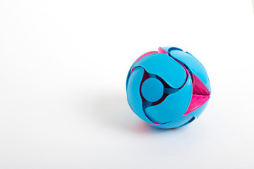 Plastic toy ball transformer blue and pink