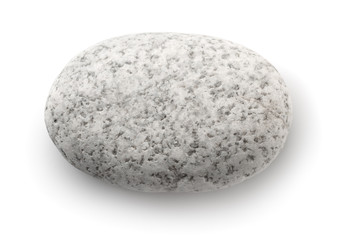 Top view of single white pebble