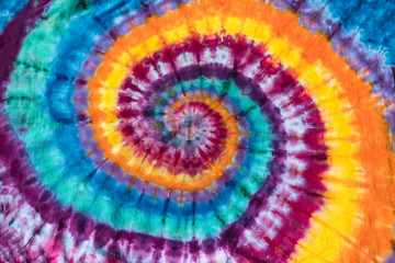 Bright Colorful Abstract Psychedelic Tie Dye Swirl Design Pattern.