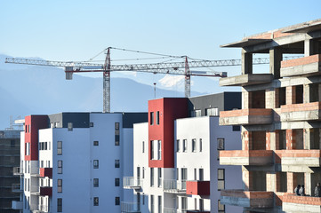 Construction team working on a construction site