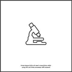 Microscope vector icon. Laboratory microscope on white isolated background.