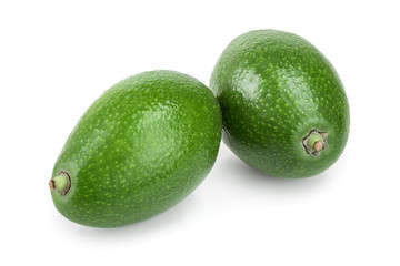 whole avocado isolated on white background close-up