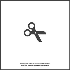 Vector scissors icon on white isolated background.