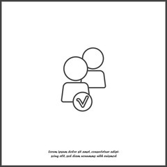Vector user chat icon. Symbol of interaction of people. Add user on white isolated background.
