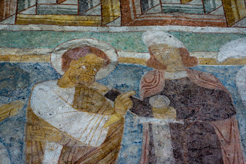 Romanesque fresco in Hojen church, Denmark
