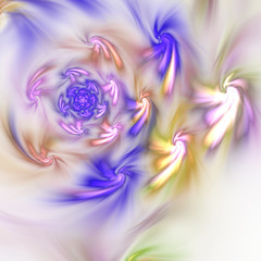 Light and soft colorful fractal spiral, digital artwork for creative graphic design