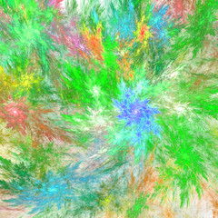Green and blue fractal spiral, digital artwork for creative graphic design