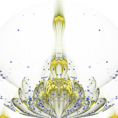 Yellow fractal flower, digital artwork for creative graphic design