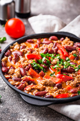 Traditional Mexican dish chili con carne
