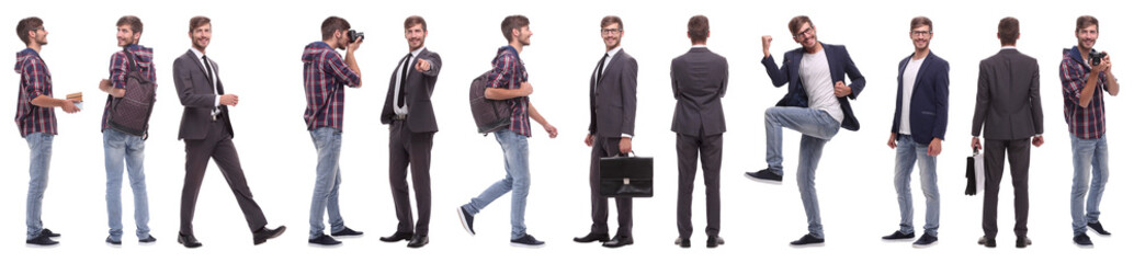 panoramic collage of a promising young man