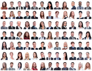 portraits of successful employees isolated on a white