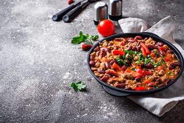 Traditional Mexican dish chili con carne