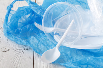 concept of ban on disposable tableware for nature