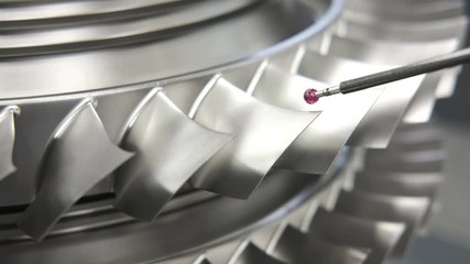 inspect dimension metal parts by CMM after machining process in industrial factory 