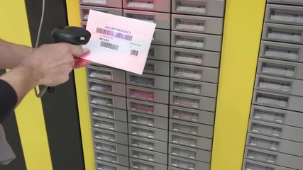 scan bar code and take items from stock warehouse