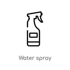 outline water spray vector icon. isolated black simple line element illustration from beauty concept. editable vector stroke water spray icon on white background