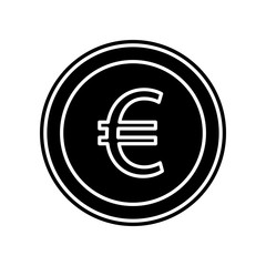 euro coin icon. Element of finance and chart for mobile concept and web apps icon. Glyph, flat icon for website design and development, app development